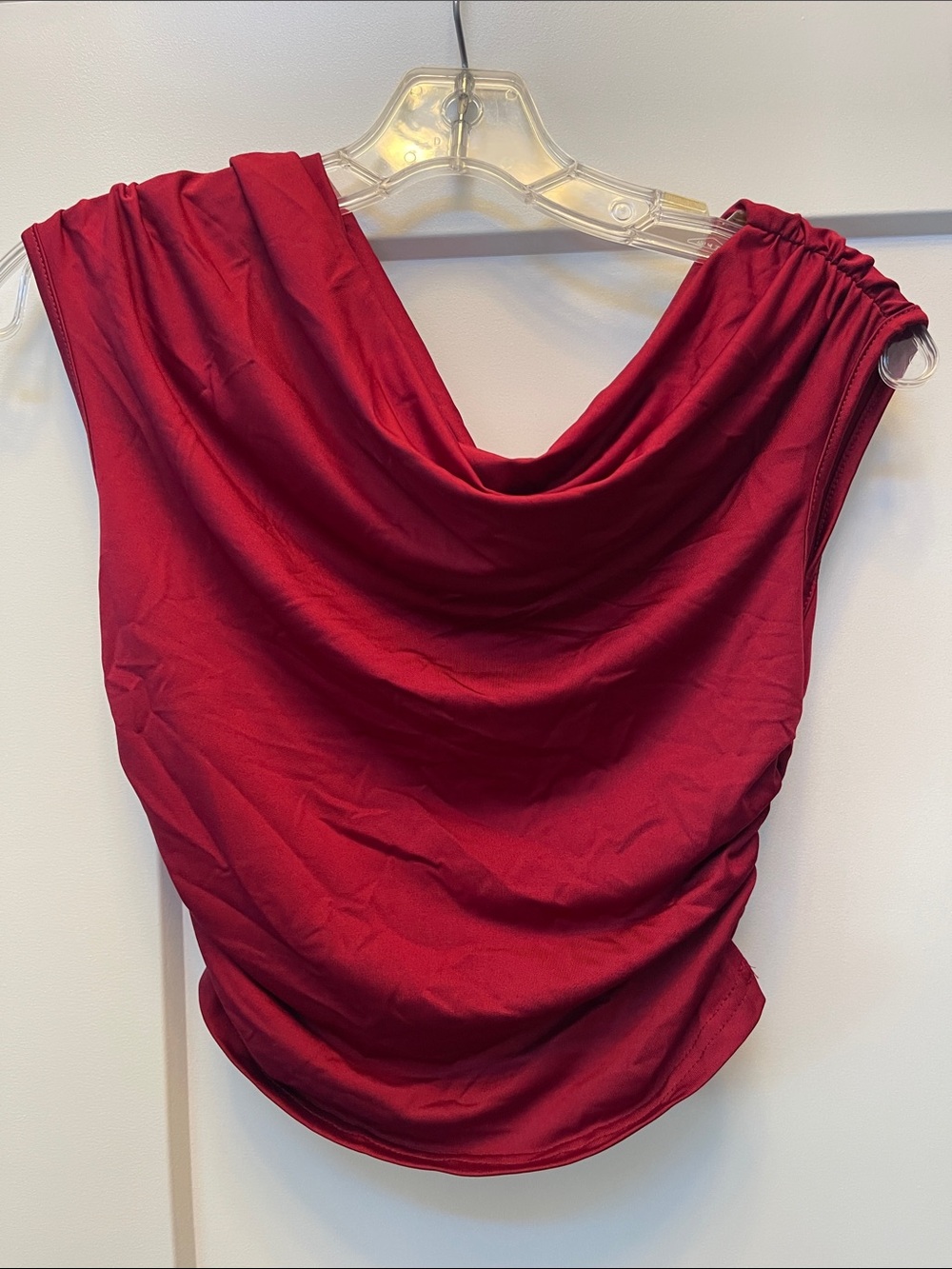 SHEIN Red Draped Cowl Neck Camisole